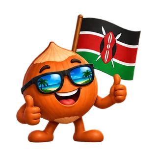 Nutz.travel mascot with the Kenyan flag
